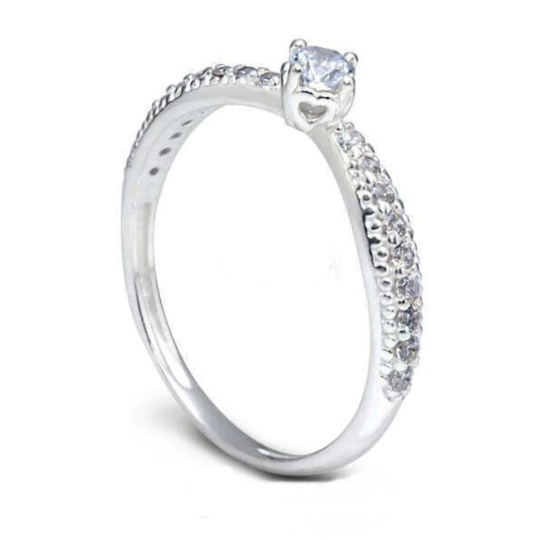 Solitário Prata 950l com Pedrinhas Cravejadas