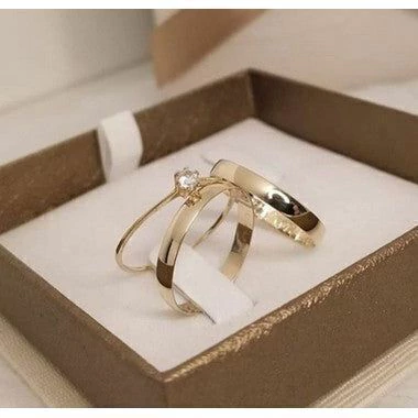 Par Alianças Barcelona Ouro 18k - 3mm